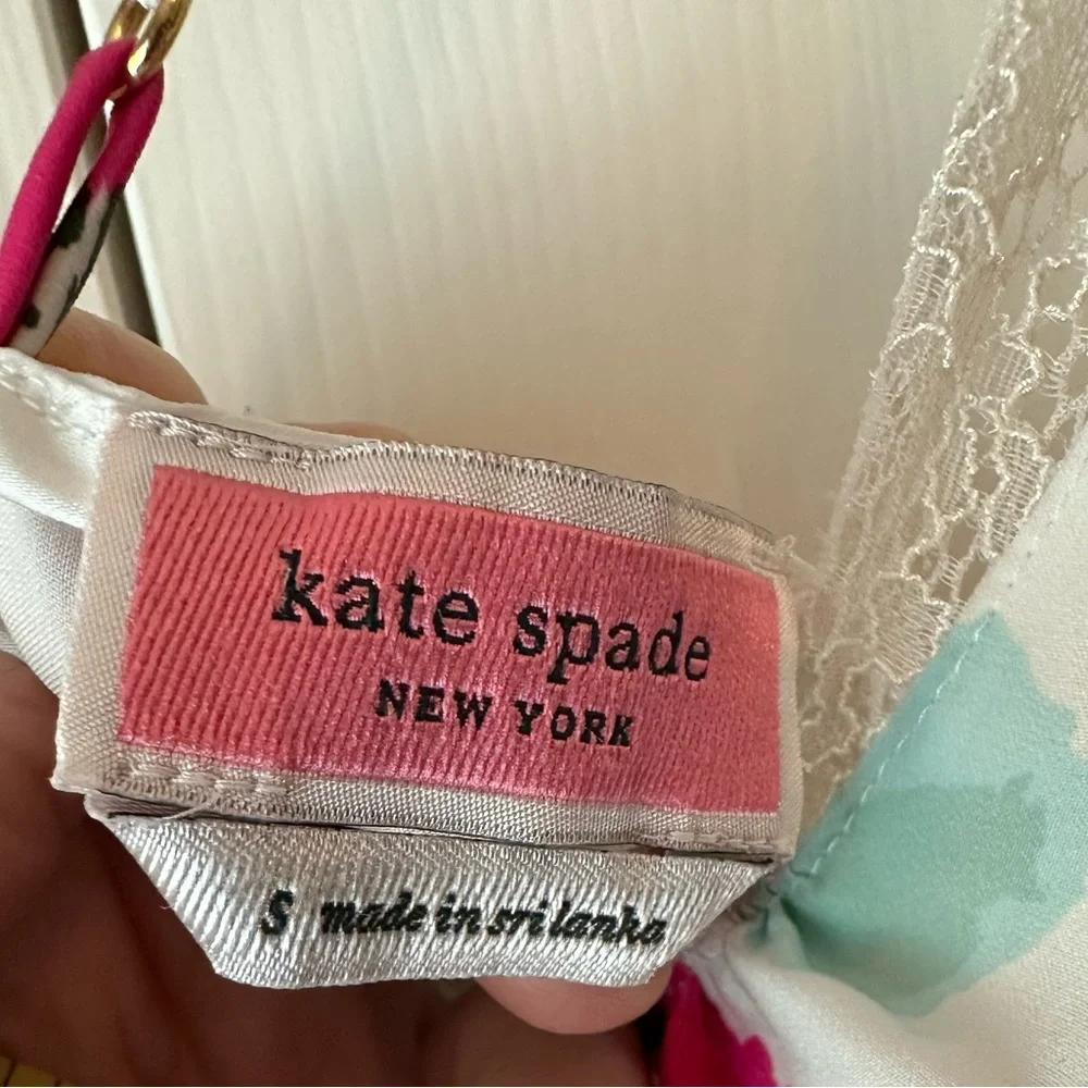 Kate Spade Intimates, White & Pink Floral Nightgown Sz S Very Good Condition